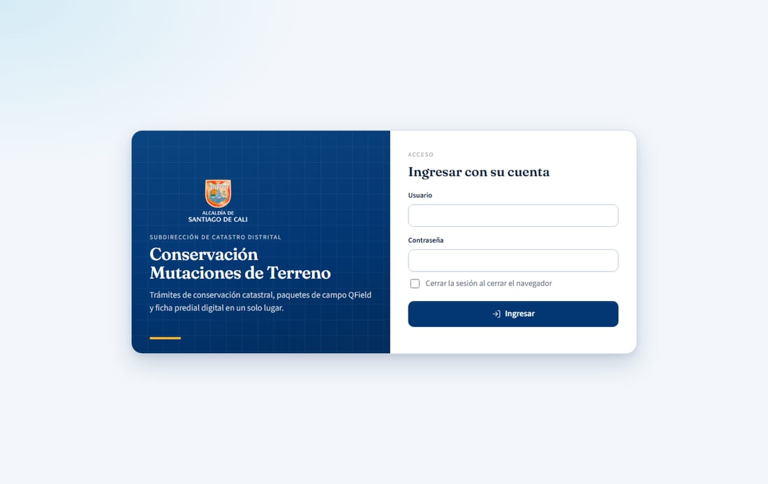 Pantalla de entrada