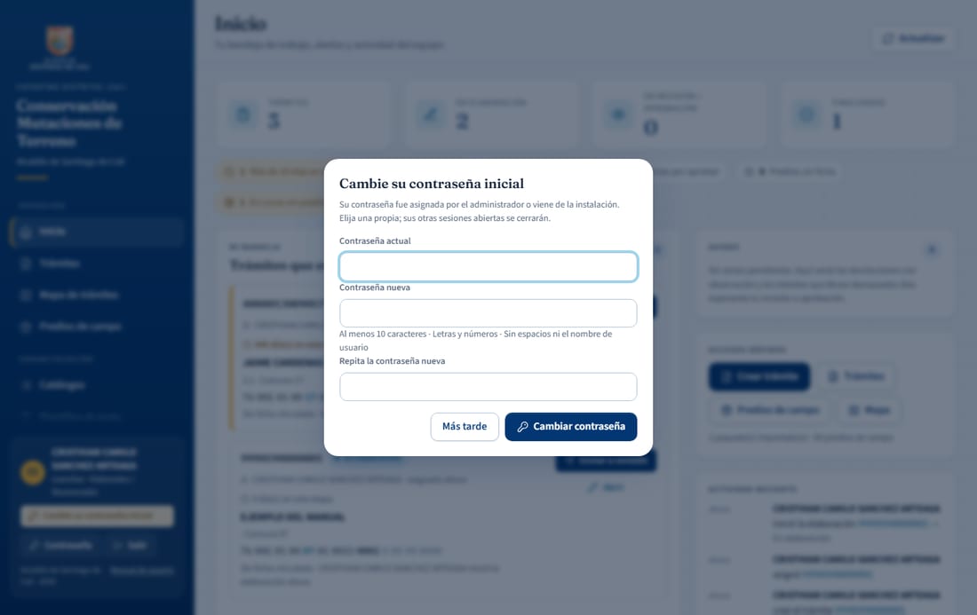 Cambio de contraseña