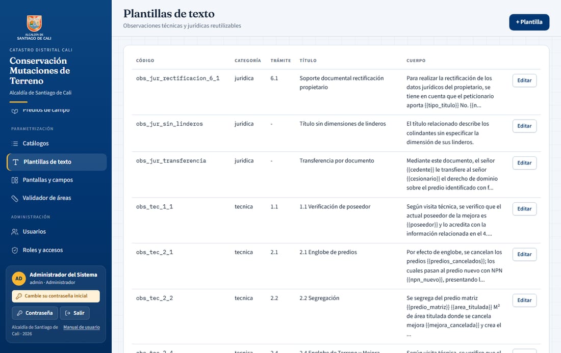 Plantillas de texto